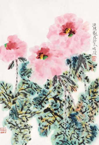 郭怡孮 洛阳花 镜片 纸本