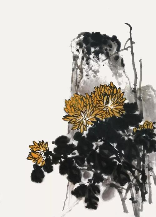 国画菊花教程荆匡胤写意菊花小品画法详细步骤图解