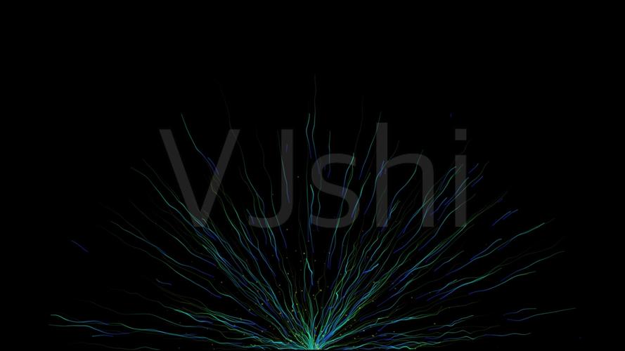 放射线灯光蓝色粒子特效