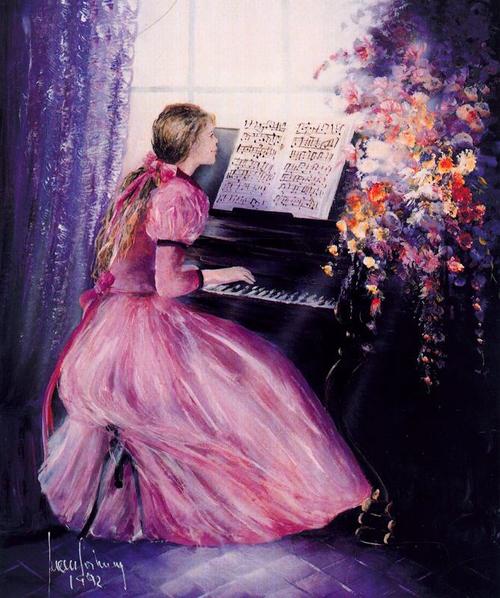juan fortuny. the girl plays the piano