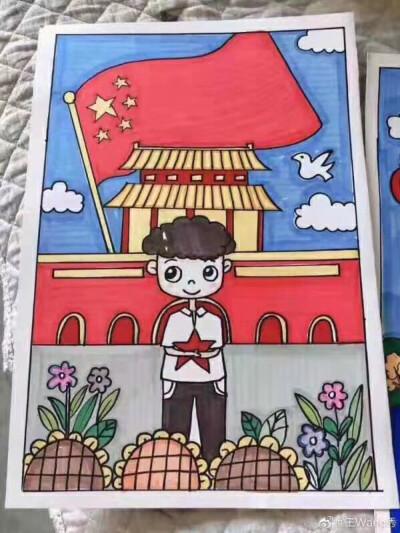 全都是竖版的国庆节手抄报 简单的国庆手抄报