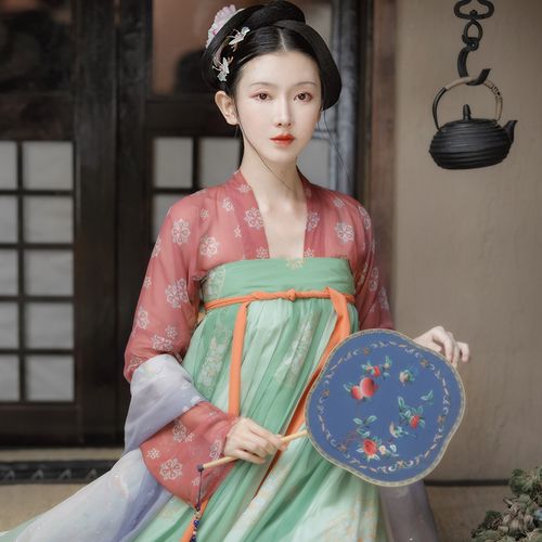 芥子记【佳人谣】一片式齐胸襦裙复原汉服女夏季唐风原创正品对襟 78