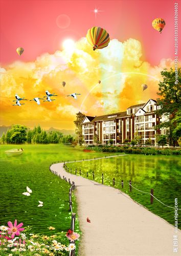 园林风景画图片