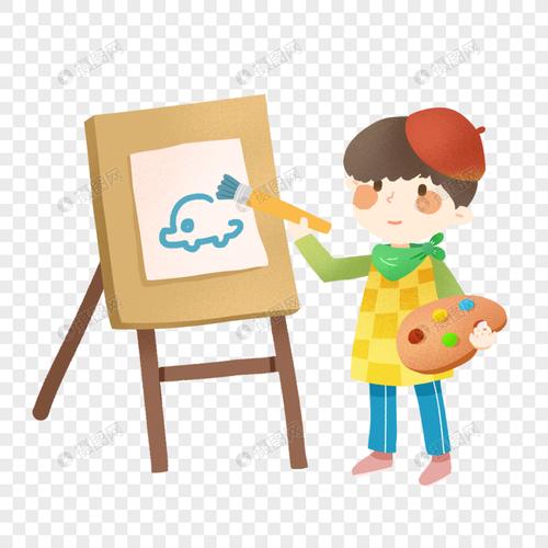 元素素材下载,该元素素材标题为暑期美术儿童画培训班招生画画的小
