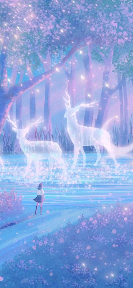 梦幻仙境美少女手机背景,用了再也不想换壁纸