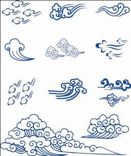 青花瓷花纹简笔画图片