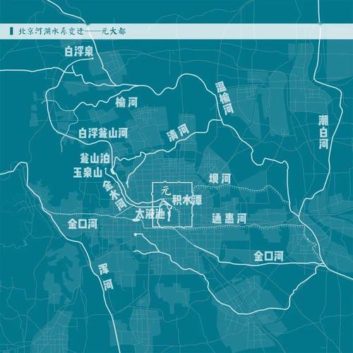 图源:《北京历史地图集》  图/元代·元大都水系图 █  城市核心水系