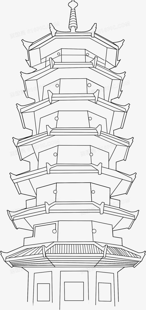 简笔画宝塔