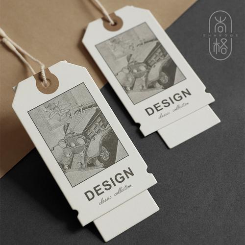 吊牌定做高档男装特种纸衣服标签定制时尚大牌标志订做服装商标制作