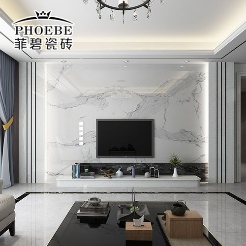 客厅微晶石瓷砖电视背景墙简约现代仿大理石材罗马柱装饰造型边框