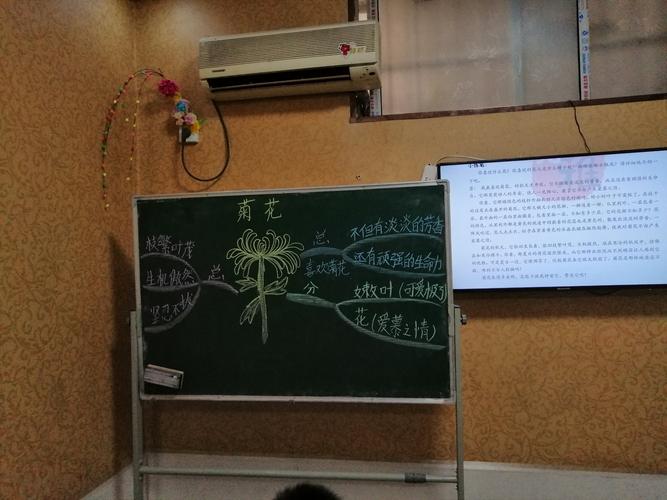 老师以菊花为例,构出思维导图,然后根据思维导图,描述一段文字.