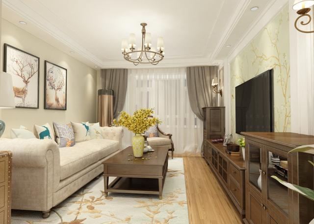 80平米二居室设计说明,40万元装修的美式风格有什么效果?
