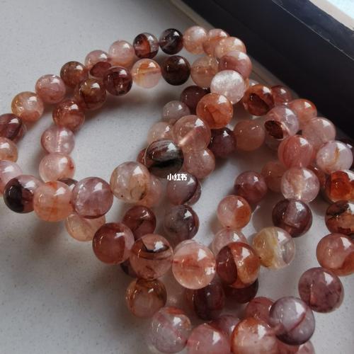 红胶花手串_手串_天然水晶_时尚_配饰