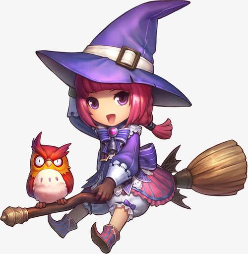 手绘卡通q版女巫