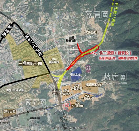 (晋安段)项目南起晋安区新店镇泉头村,起点与规划的新店外环路相接