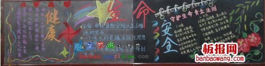 守护生命黑板报 黑板报图片素材