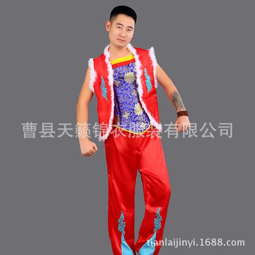 新款东北二人转好日子男女款民族服装男款演出服秧歌舞蹈服表演.