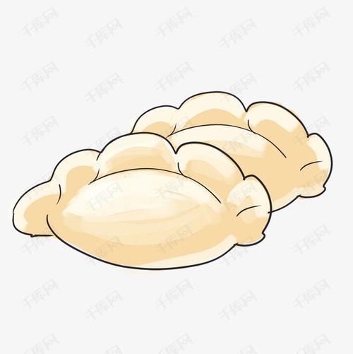 灰色手绘水饺食物元素