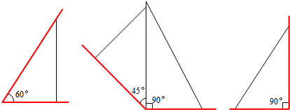 45° 90°=135°,据此画出这三个角如下所示