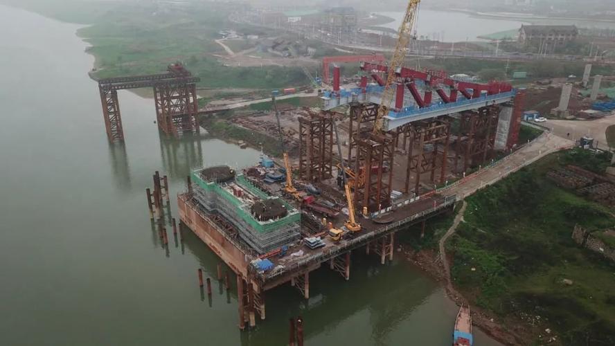 航拍建设中的清水塘大桥株洲八桥
