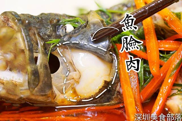 懂吃的人还会秒抢鱼脸肉,在鱼头的两侧,这一块的肉最是嫩滑,每条鱼就