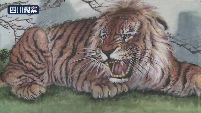 画中的老虎嬉戏,栖息,回眸,独步,群跃,动态各异