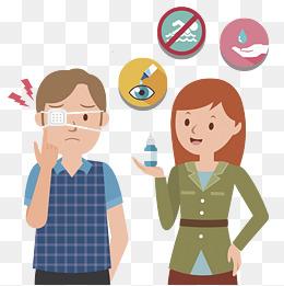 帮受伤男士包扎伤口的女生