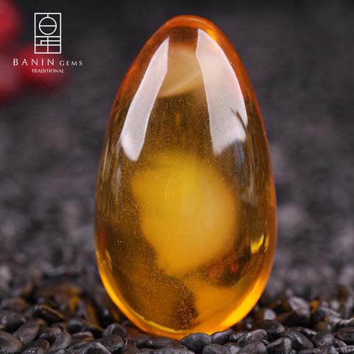 波罗的海琥珀蜜蜡 金绞蜜云雾珀精品蛋形吊坠 20-30精品.