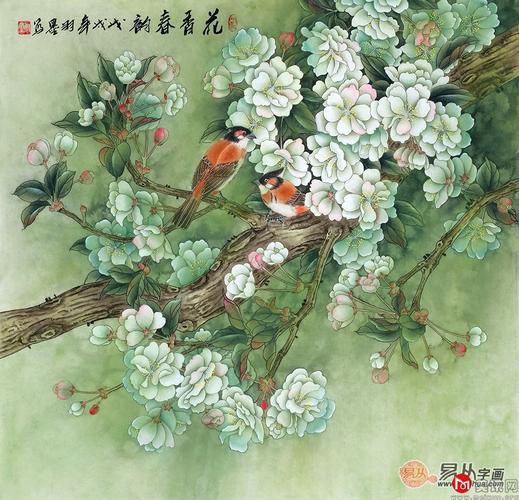 新生代潜力画家羽墨最新创作《花香春韵》