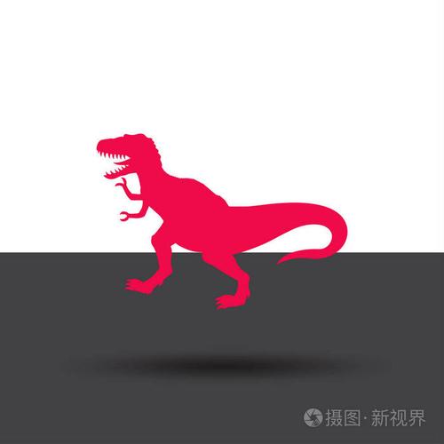 孤立的恐龙图标恐龙矢量标志平面设计风格