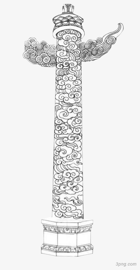 天安门柱子卡通矢量