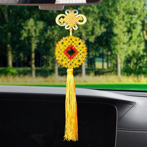 水晶成人手工编织挂件珠子串珠铜钱