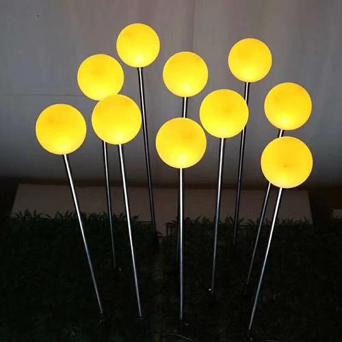 led发光圆球芦苇灯亚克力球灯户外防水草坪灯园林亮化