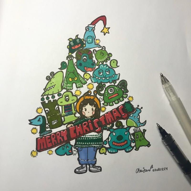 马克笔手绘|圣诞节