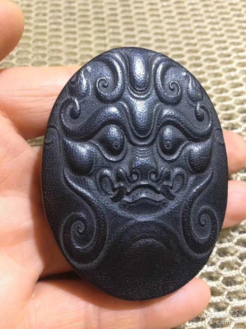 犀牛角龙头牌子,鱼子纹清晰,尺寸如图