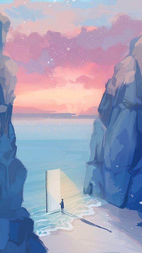 唯美意境插画背景皮肤——孤独的我