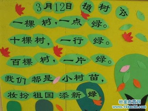 幼儿园大班植树节主题墙面布置