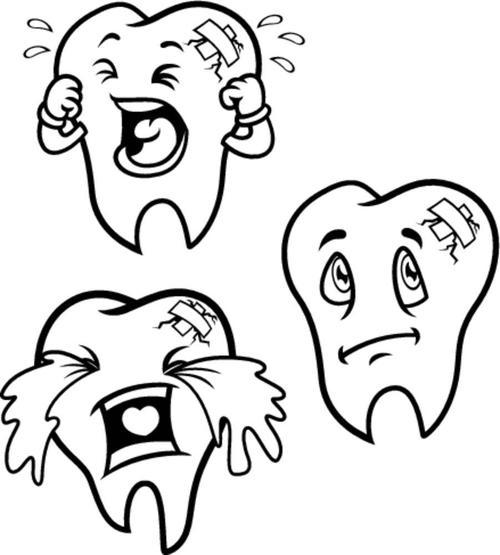 牙齿哭泣简笔画