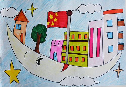 创意阐述:在未来的世界,学校会不会在空中呢?