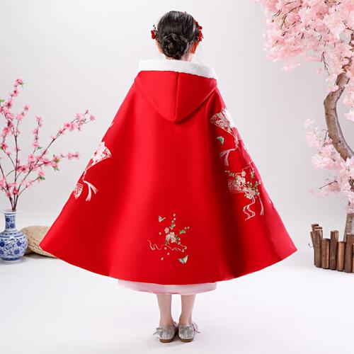中二班儿童圣诞衣服新年套装中国风童装女童棉衣裙子二件套秋冬季儿童