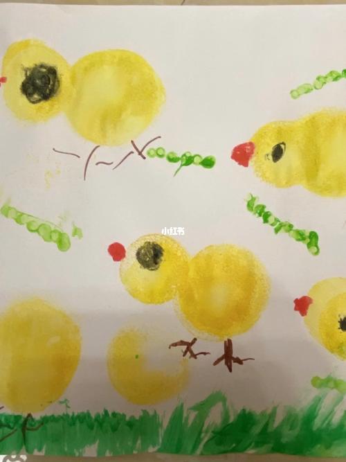 小鸡吃虫～_儿童画_创意儿童画_母婴_早教