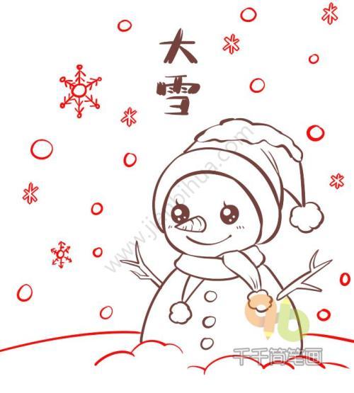 大雪节气简笔画手抄报 简笔画手抄报