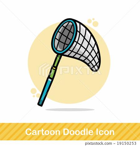 图库插图: fishing net doodle