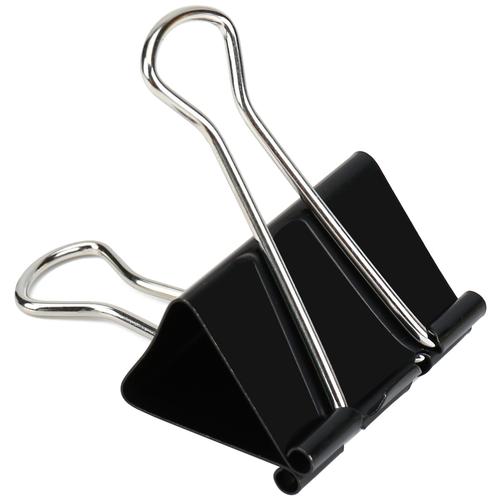 得力8562长尾夹 41mm黑色鱼尾夹 夹子燕尾夹票夹夹文具 24只装