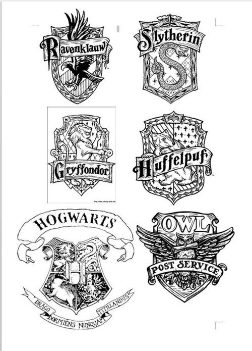 橡皮章哈利波特学院徽章的a4素材 蘑菇diy手工坊出品