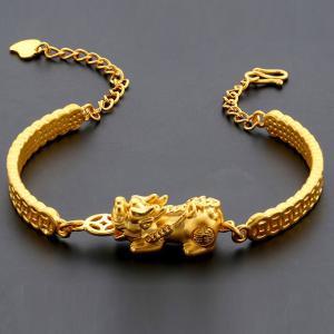 金一招财纳福貔貅黄金手链