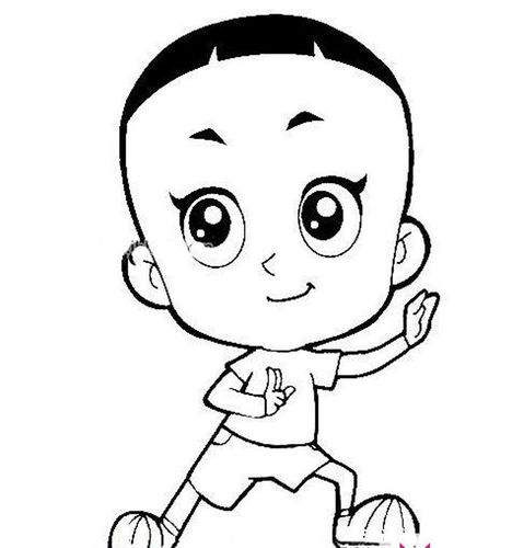 可爱的大头儿子简笔画图片_卡通简笔画_简笔画大全