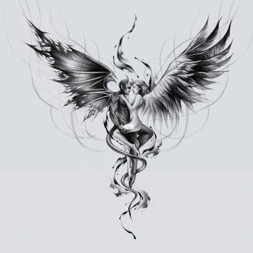 纹身图案推荐|天使与恶魔 手稿篇_纹身_厦门攻略_纹身