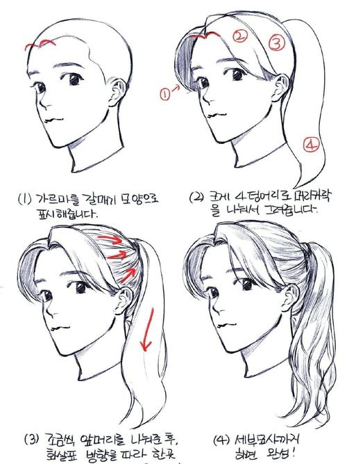 板绘|动漫人物发型绘画详解_绘画_动漫_板绘_发型_文化_绘画