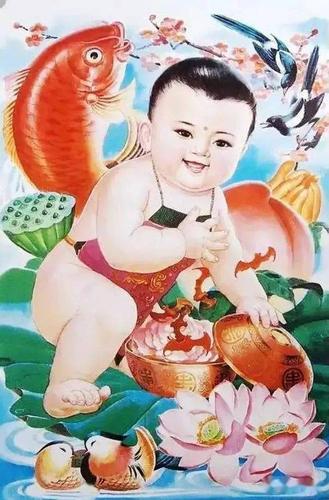 八雅轩丨艺术经典年画中的胖娃娃太可爱了